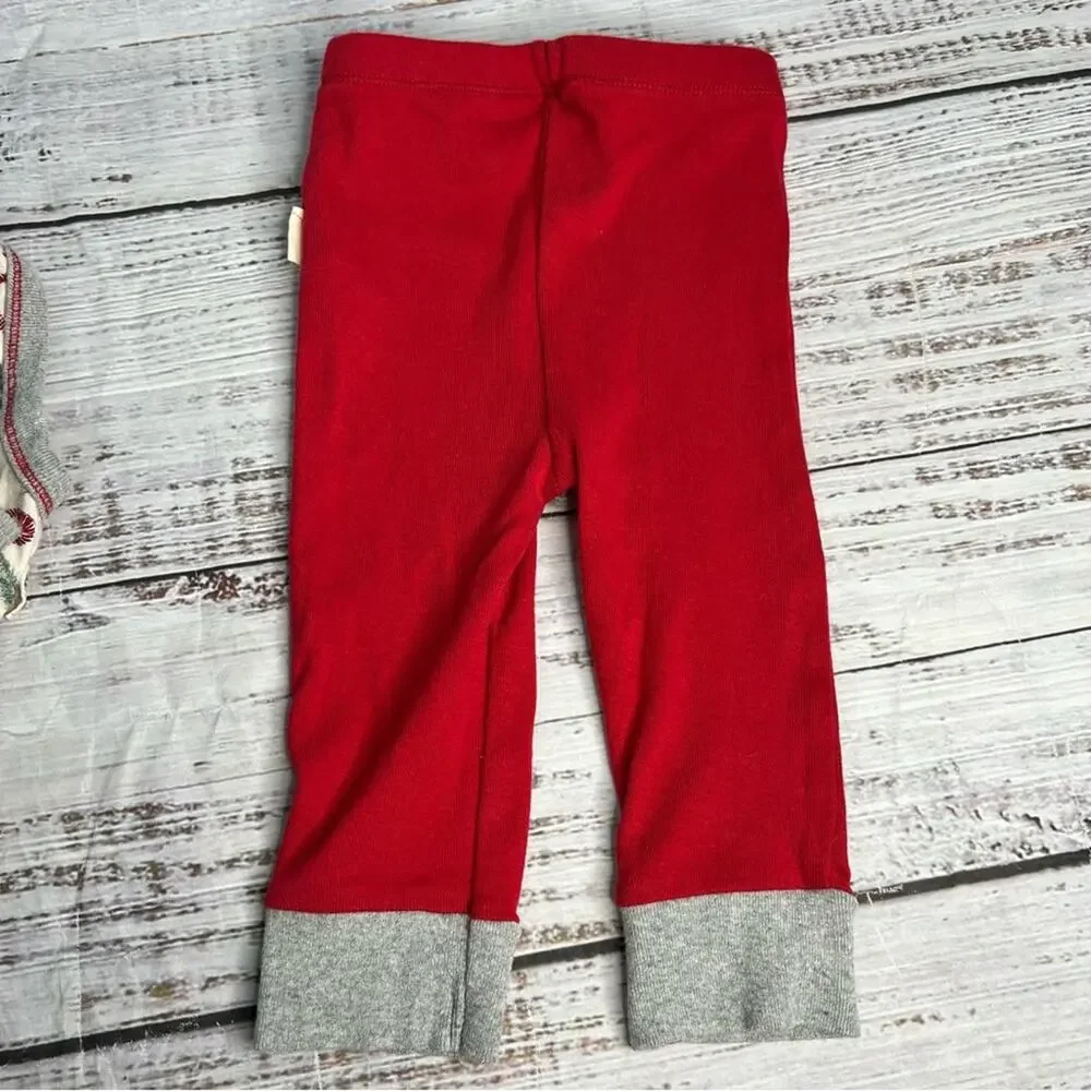 Burts Bees‎ 3-6 Months Christmas Candy Cane Bodysuit Pants Set Organic Cotton